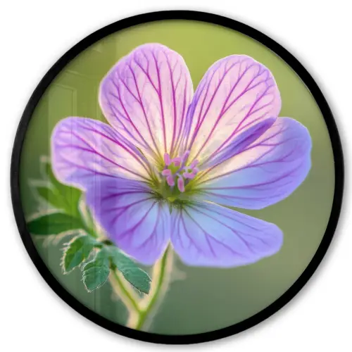 Bloem - Close up - Paars Fotolijst rond zonder passe partout klein -3d
