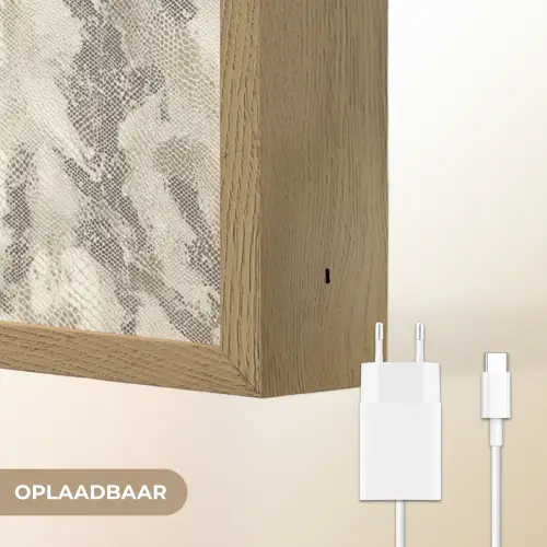 Slang - Patroon - Taupe Light Box met batterij (Wandlamp) middel 907 -USP_websiteoplaadbaarNL