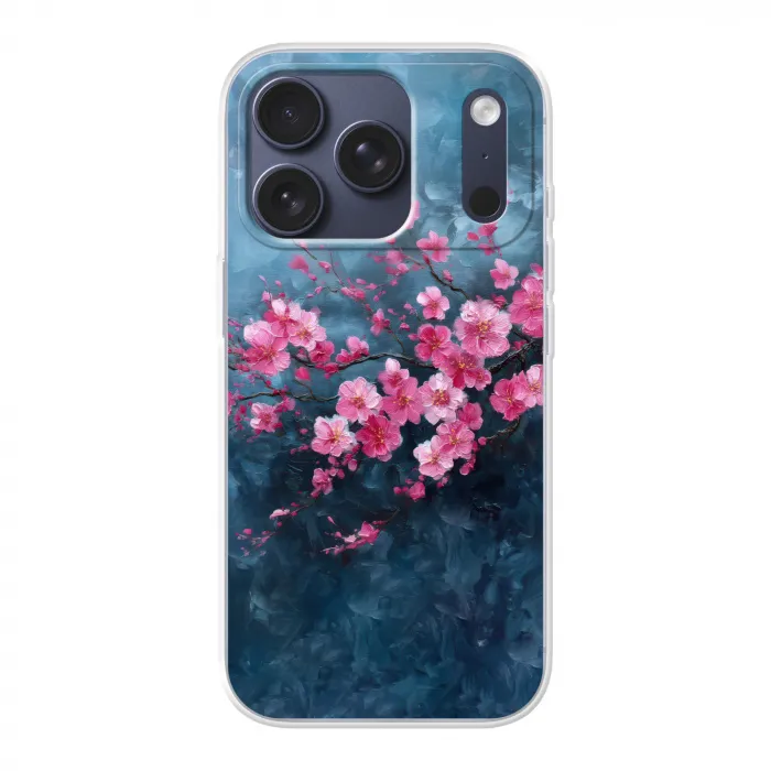 Bloem - Bloesems - Roze - Abstract Telefoonhoesje iPhone 17 Pro klein -3d