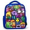 Grappige kleurrijke monsters Kinderrugzak - Blauw middel -3d