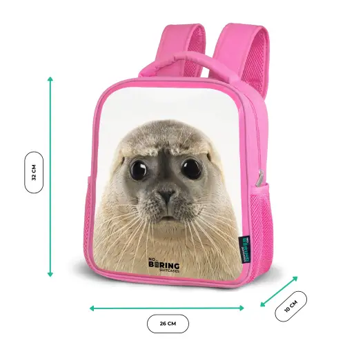 Zyon Zeehond Kinderrugzak - Roze middel -productfoto_formaten