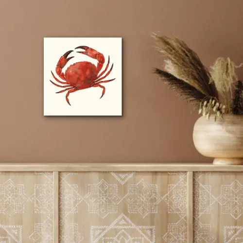 Krab - Felrood - Poten aluminium wit klein -sfeer4