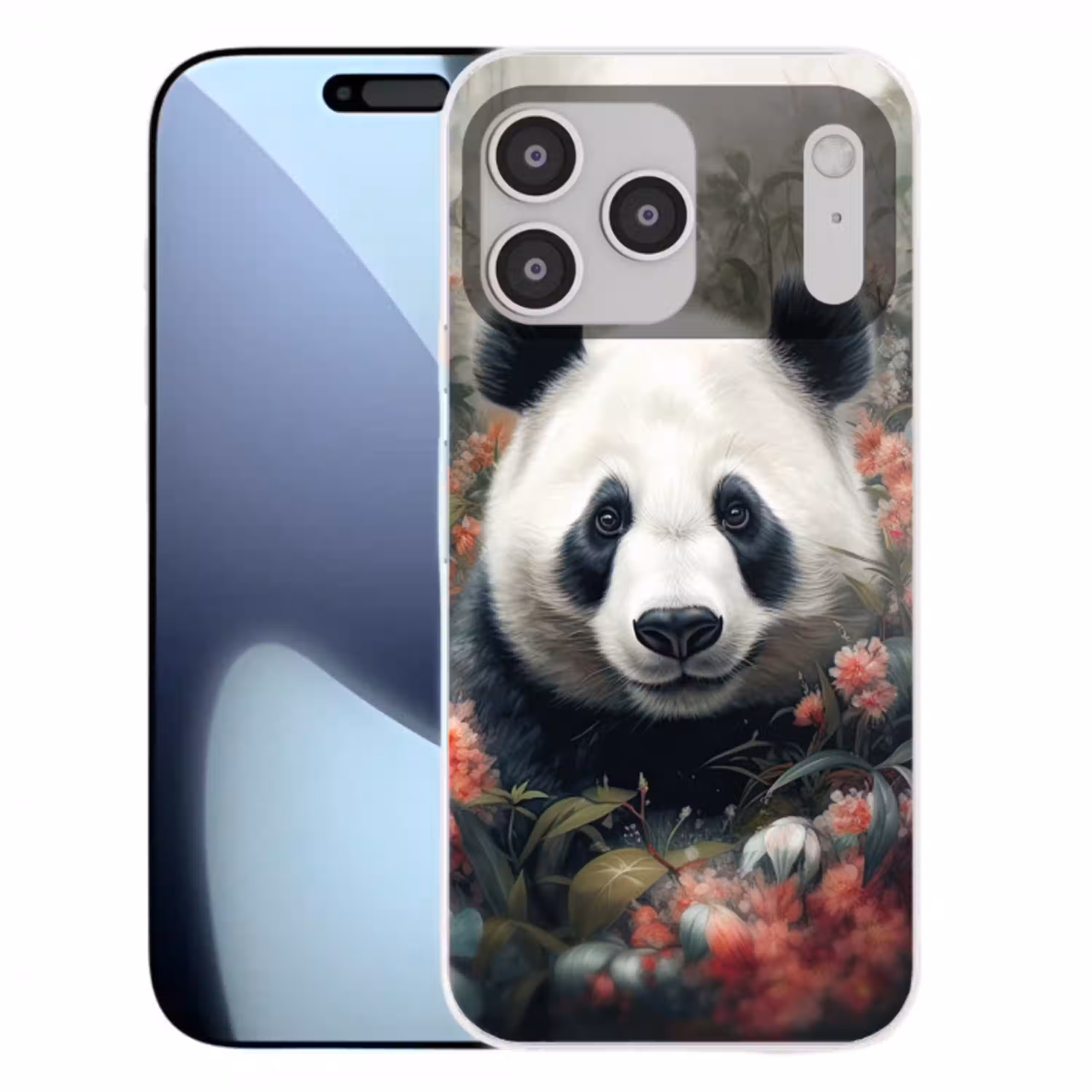 Panda - Wilde dieren - Bloemen - Natuur Telefoonhoesje iPhone 17 Pro Max klein -3d