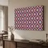Patroon - Paars - Bloem Textielframe zwart klein -sfeer3