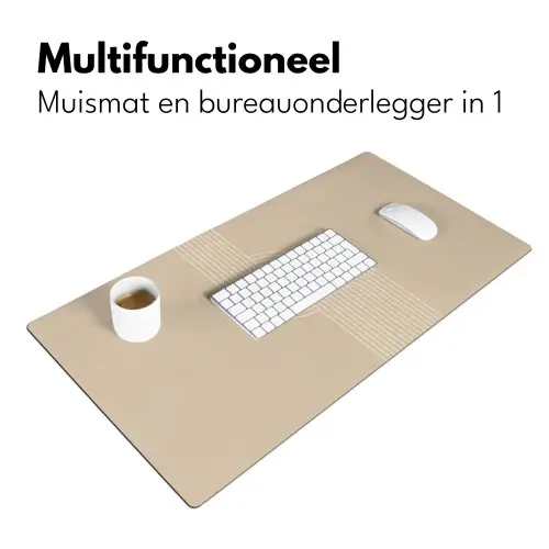 Parallelle lijnen - Lichte textuur - Beige Muismat XXL klein -sfeer4