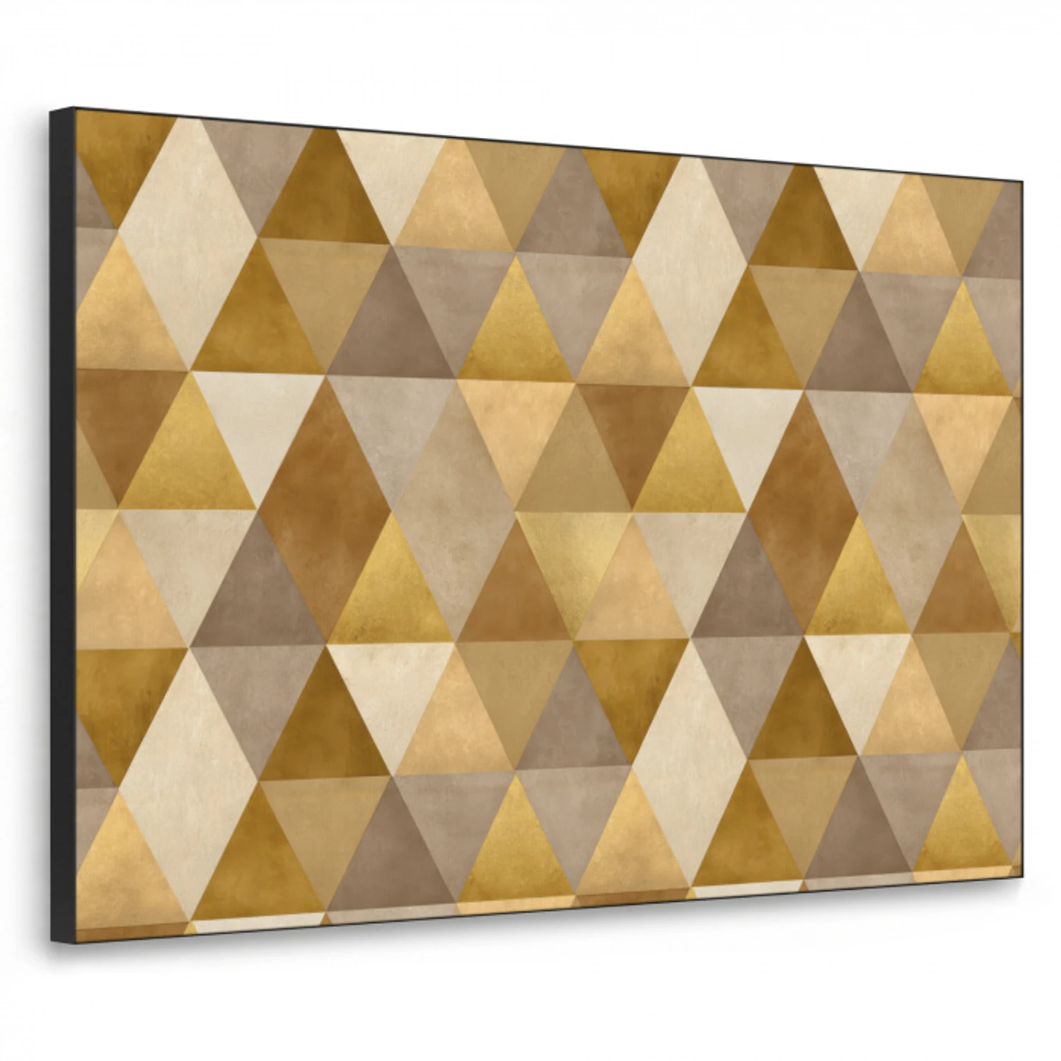 Geometrisch - Driehoek - Goud Textielframe zwart klein 947 -3d