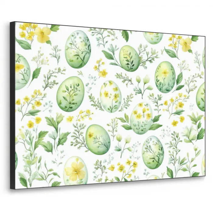 Patroon - Groen - Eieren Textielframe zwart klein -3d