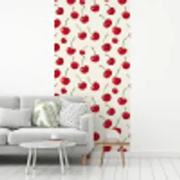 Kersen - Minimalistisch - Rood fotobehang vinyl groot 64 -woonkamer