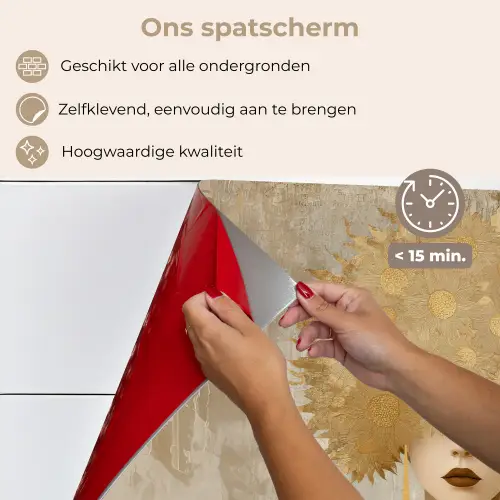 Goud - Portret - Vrouw keuken achterwand spatscherm klein -spatscherm_NL