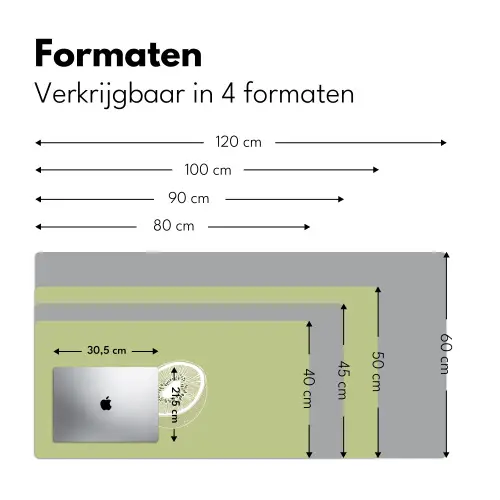 Kiwi - Lijntekening - Minimalistisch - Groen Muismat XXL klein -sfeer5