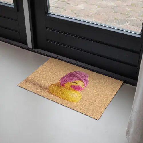 Badeend - Handdoek - Kleurrijk Deurmat klein -sfeer2