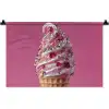 Softijs - Edelstenen - Roze - Hoorntje Wandkleed katoen klein -zz3d