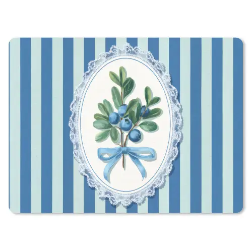 Illustratie - Bessen - Blauw - Strepen muismat rubber klein -3d