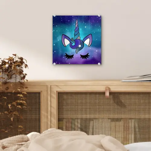 Eenhoorn - Sterrenhemel - Ster - Blauw plexiglas 5mm klein -sfeer4