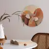 Olifanten - Oranje - Abstract Akoestische PET Vilt - Rond klein -sfeer3