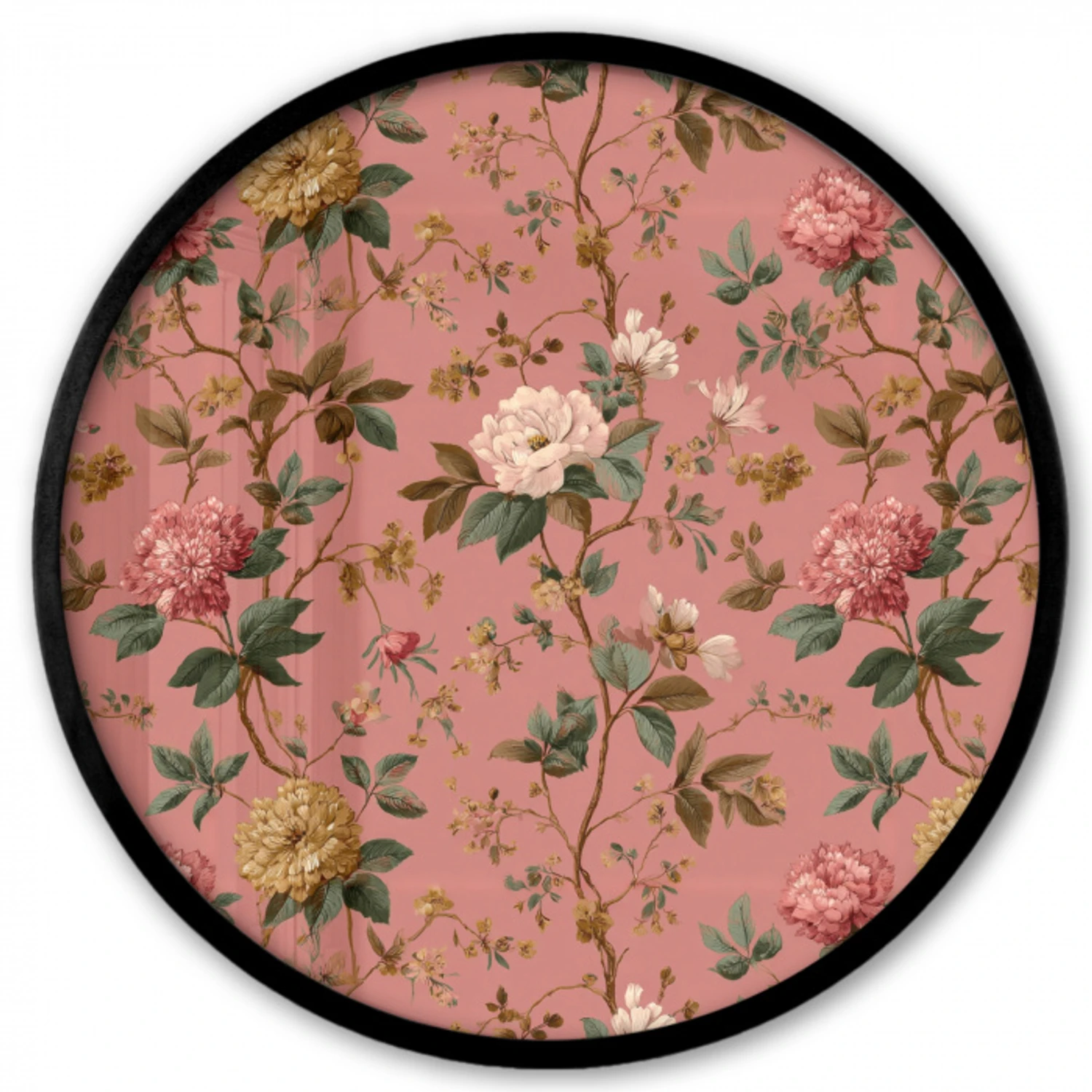 Klassiek - Botanisch - Roze Fotolijst rond zonder passe partout klein 856 -3d