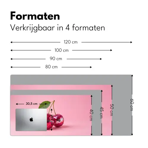 Disco - Kersen - Roze Muismat XXL klein -sfeer5