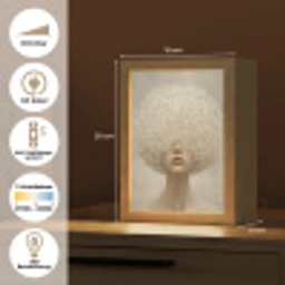 Dromerig - Beige - Paardenbloemzaadjes Light Box met kabel (Tafellamp) klein -USP_DE