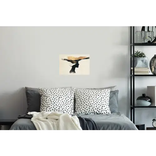 Vrouw - Golven - Zwart Muursticker klein -slaapkamer