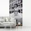 Retro - Vrouw - Zwart - Wit fotobehang vinyl groot -woonkamer