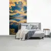 Berg - Rivier - Zonsondergang fotobehang vinyl groot -slaapkamer