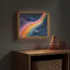 Regenboog - Sterrenhemel - Kleurrijk Light Box met batterij (Wandlamp kind) middel -sfeer5_kind