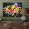 Fruit - Graffiti - Kleurrijk - Sinaasappel - Aardbei - Abstract PET vilt klein -sfeer2