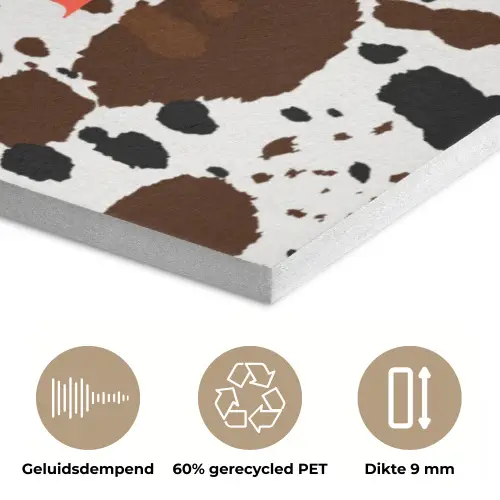 Koeienprint - Limited edition - Rood PET vilt klein -closeup_NL