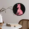 Zebra - Roze - Gestreept Wandcirkel behangsticker klein -sfeer3