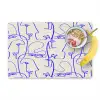 Gezicht - Blauw - Lijnen - Beige Placemat vinyl groot 368 -zzzproduct_Kitchenyeah-website