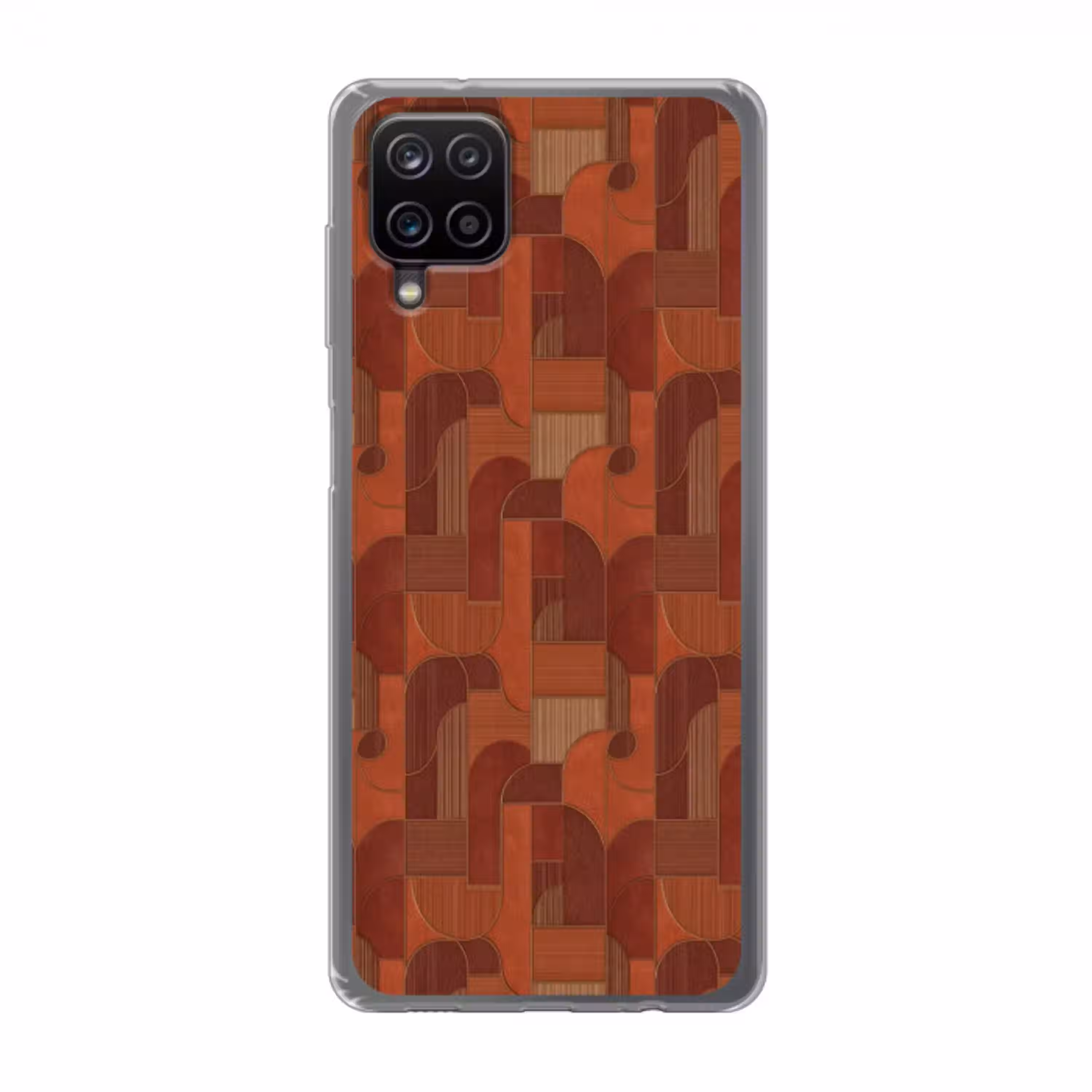 Geometrisch - Abstract - Textuur - Bruin Telefoonhoesje Samsung Galaxy A12 klein 372 -3d