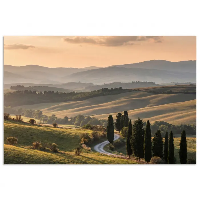 Toscaans - Landschap - Heuvels poster papier klein -3d