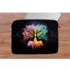 Gezichten - Silhouetten - Kleurrijk - Takken laptophoes neopreen klein -tafel