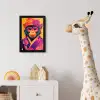 Aap - Kimono - Bloemen - Hoofdtooi fotolijst zwart zonder passe partout klein -usfeer4_kinderkamer