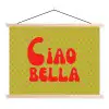 Ciao bella - Rood - Groen - Stippen textielposter latten blank klein -3d