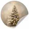 Kerst - kerstboom - Sneeuw - Art Wandcirkel behangsticker klein -3d