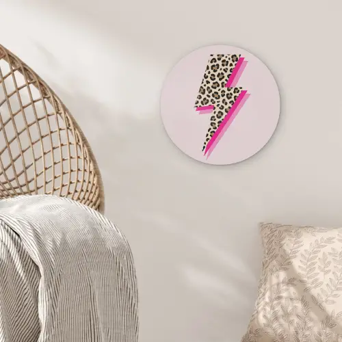 Stippen - Roze - Bliksem Akoestische PET Vilt - Rond klein -sfeer4