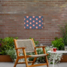 Ster - Klassiek - Blauw Tuinposter op houten frame 2 cm dik klein 845 -sfeer3