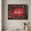 Kerst - Quote - Rood - Kerstballen Textielframe zwart klein -sfeer2