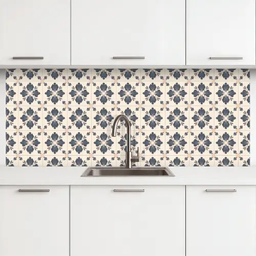 Bladvorm - Klassiek - Kleurrijk keuken achterwand 2 middel 871 -3d