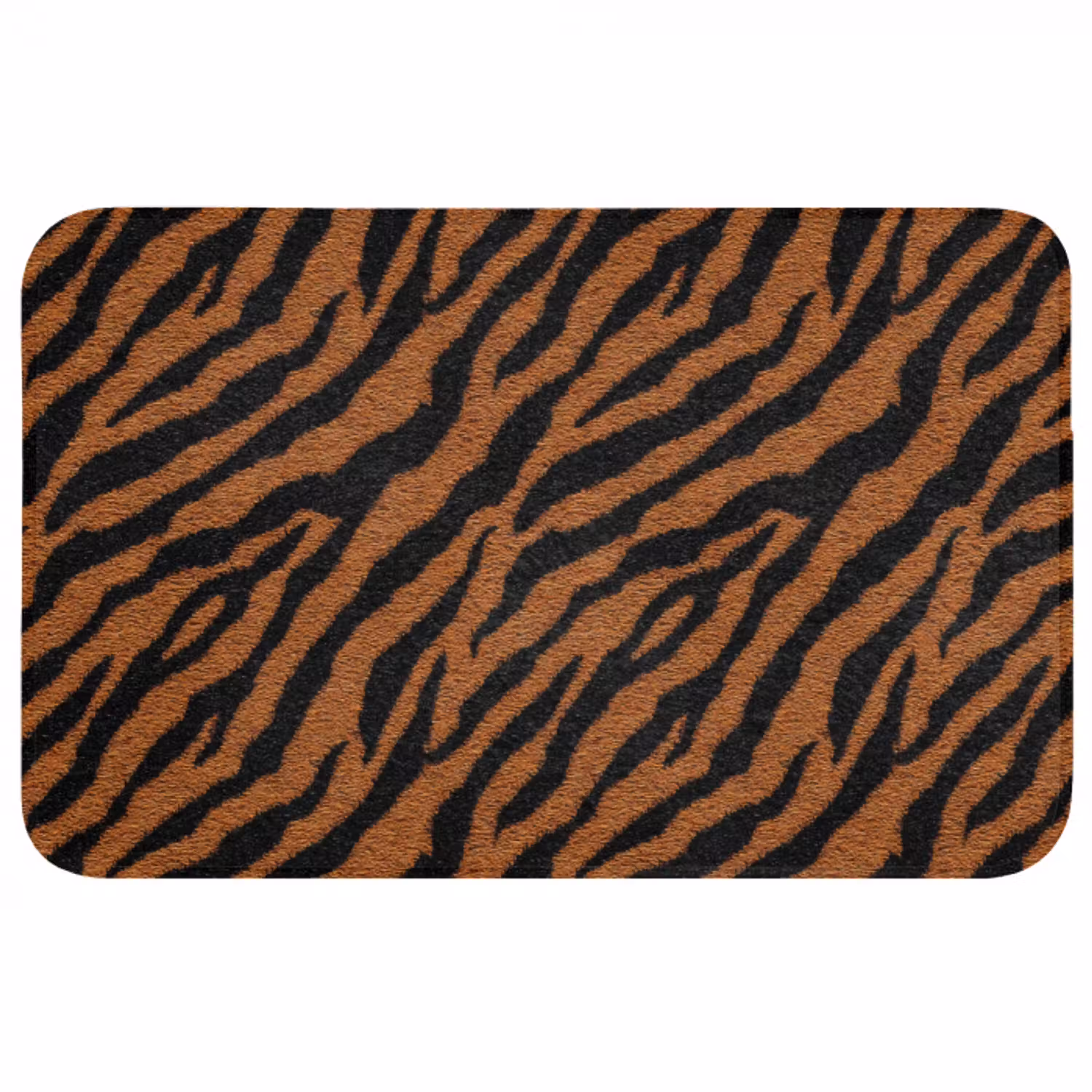 Tijger - Vacht - Zwart Badmat middel 997 -3d