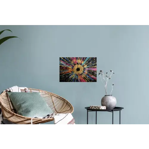 Explosie - Goud - Kleurrijk - Abstract Muursticker klein -plant