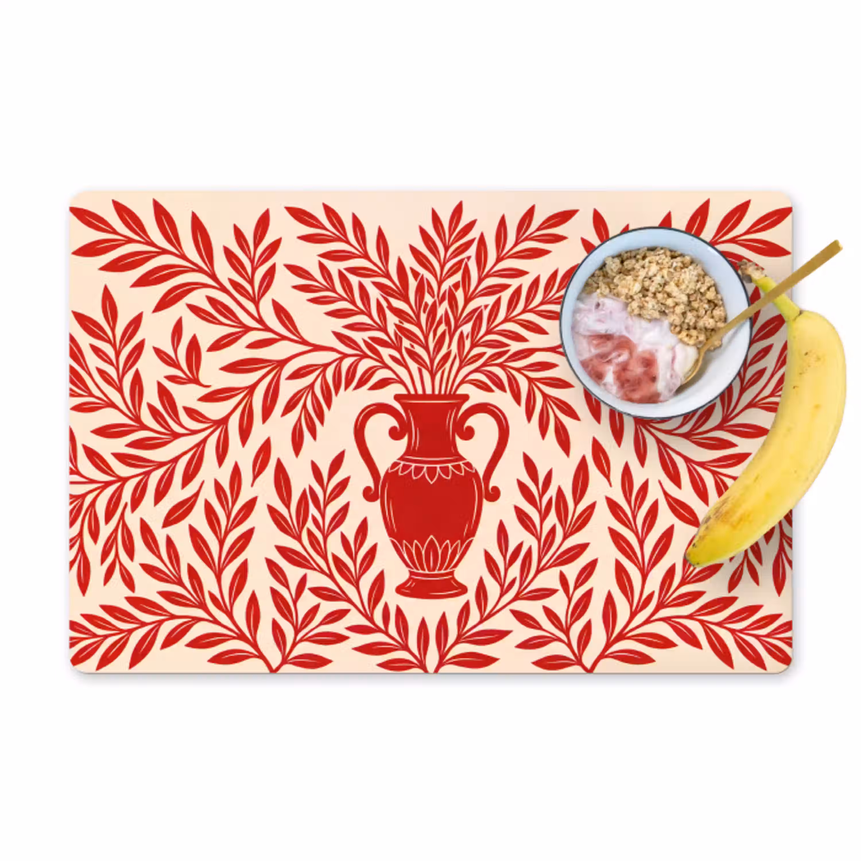 Vaas - Planten - Decoratie - Abstract - Rood Placemat vinyl groot -zzzproduct_Kitchenyeah-website