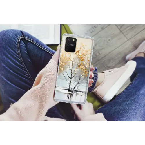Winter - Bomen - Natuur - Acryl - Kunst Telefoonhoesje Samsung Galaxy S10 Lite klein -handS10Lite