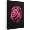 Leeuw - Zwart - Roze - Neon Tuinposter op houten frame 2 cm dik klein -3d