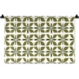 Botanisch - Retro - Groen Wandkleed katoen klein 269 -zz3d