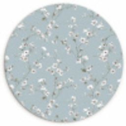 Klassiek - Bloemen - Blauw Wandcirkel kunststof plaat 5mm dik klein 188 -3d