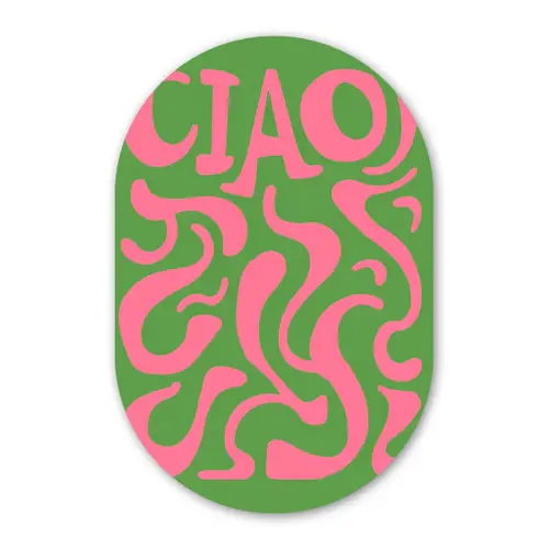 Abstract - Roze - Ciao - Vormen Wandcirkel Ovaal Forex klein -3d