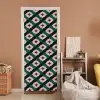 Groen - Roze - Retro - Sterren deurposter klein 289 -sfeer1