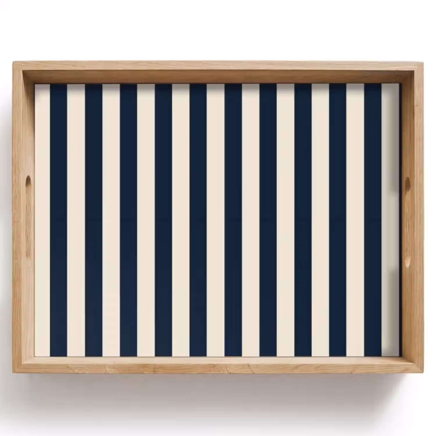 Dienblad - Verticale strepen - Blauw - Crème